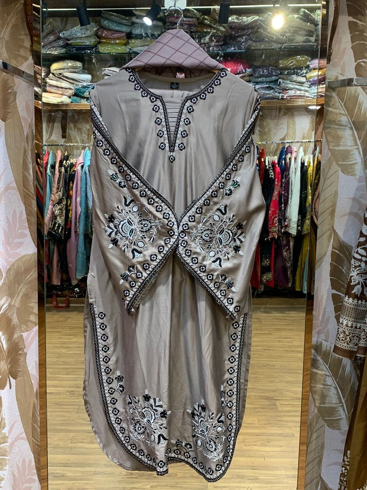 Beige Embroidered Lawn 3-Piece Suit