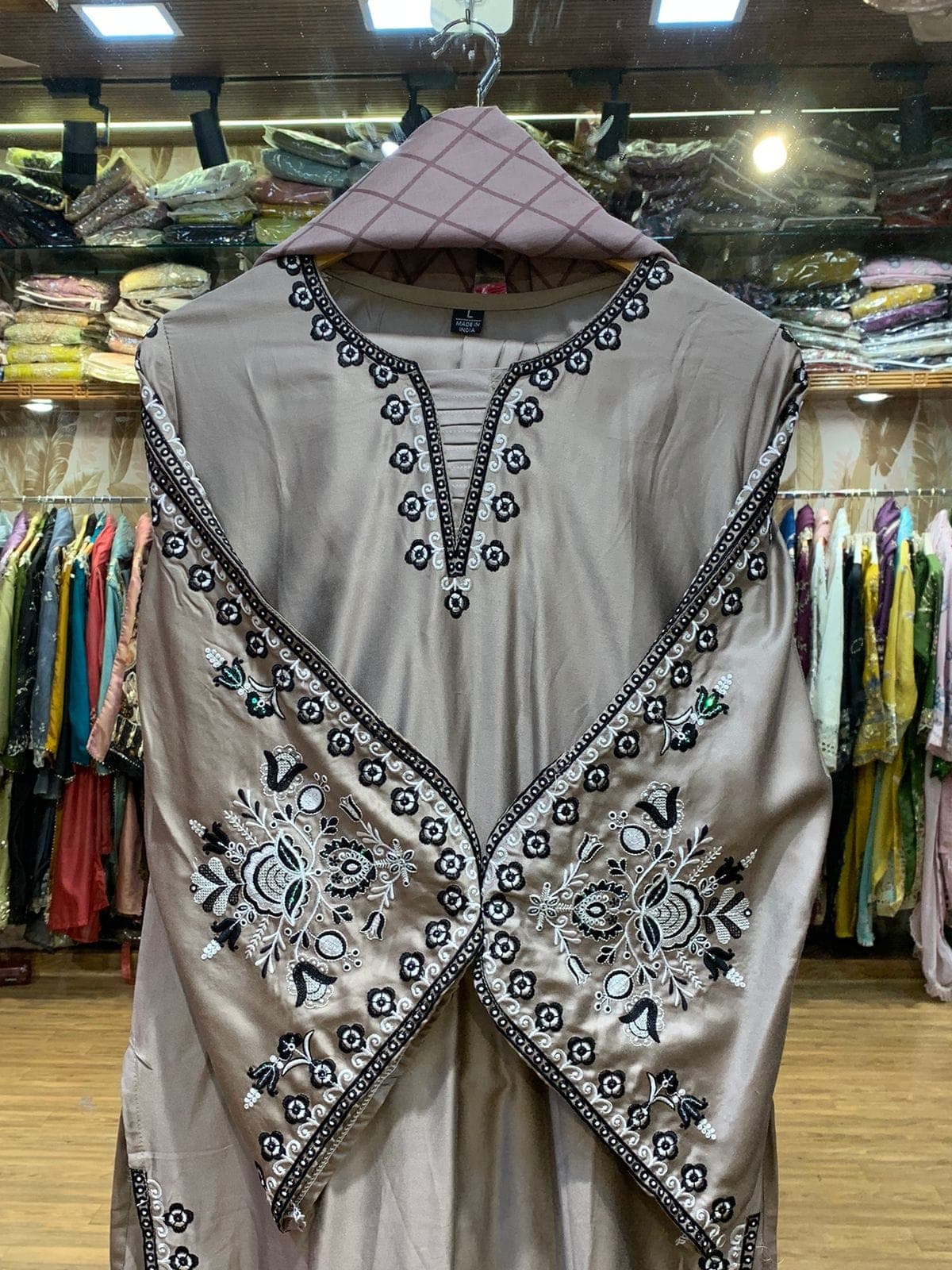 Beige Embroidered Lawn 3-Piece Suit