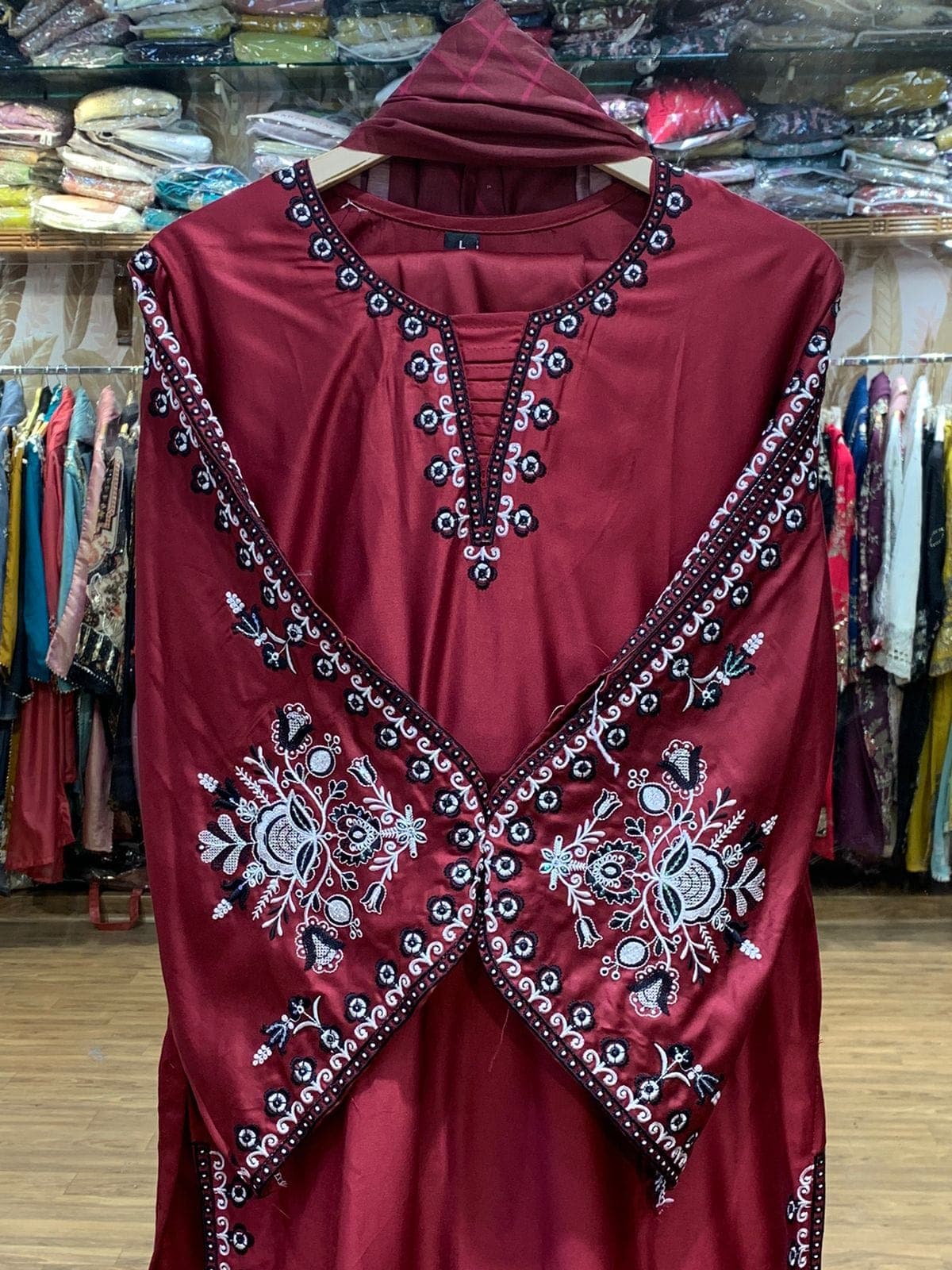 Ruby Red Embroidered Lawn 3-Piece Suit