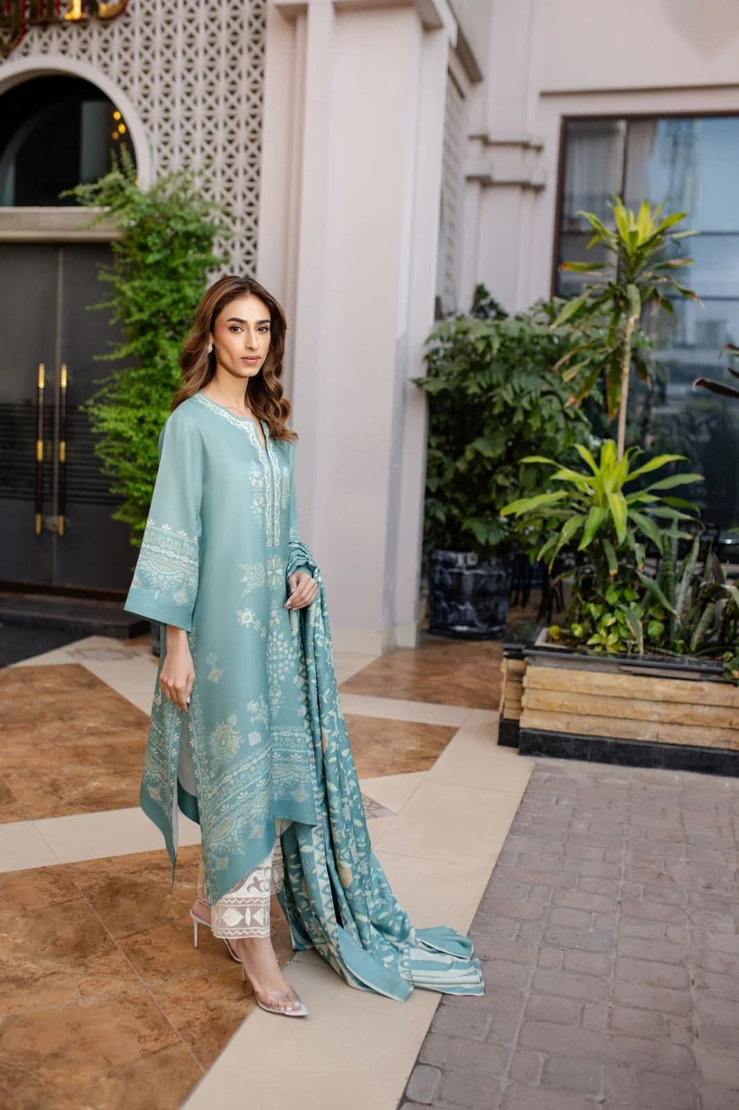 Sage Green Printed Lawn 3-Piece Suit