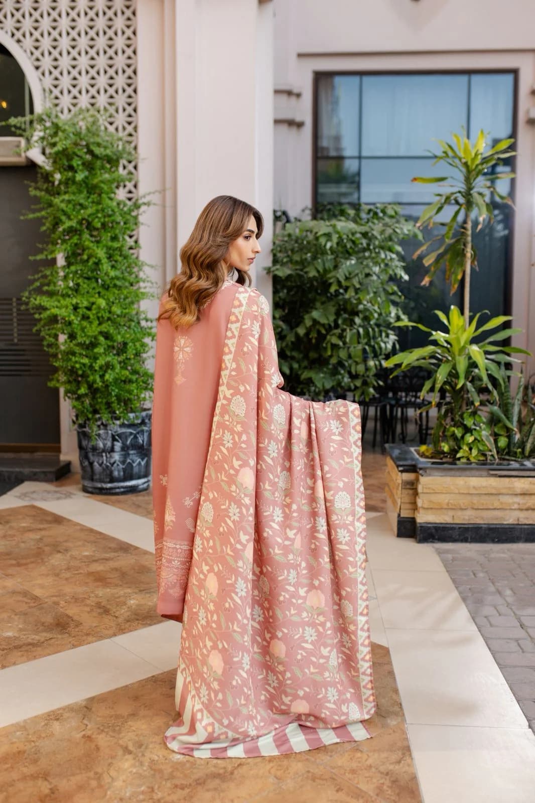 Peach Blush Printed Lawn 3-Piece Suit