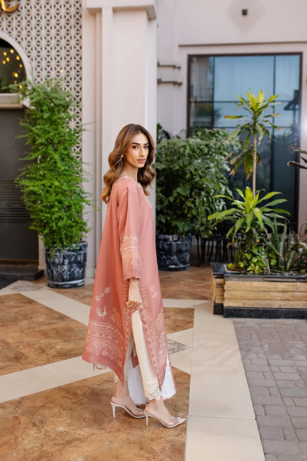 Peach Blush Printed Lawn 3-Piece Suit