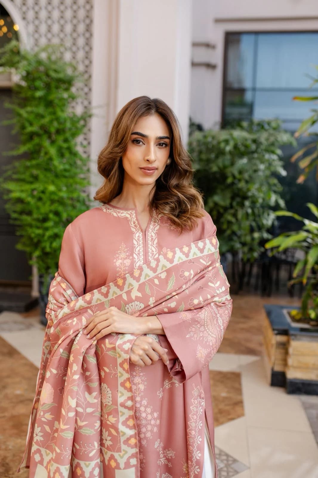 Peach Blush Printed Lawn 3-Piece Suit