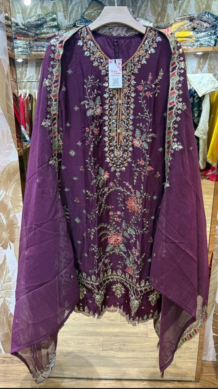 Mustard Yellow Heavy Embroidered Kurti with Matching Dupatta