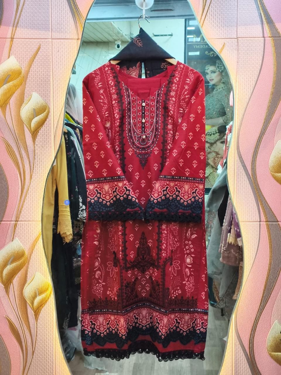 Wine Purple Heavy Embroidered Kurti with Matching Dupatta