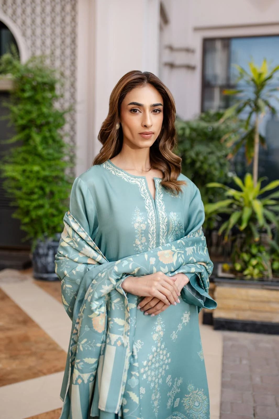 Sage Green Printed Lawn 3-Piece Suit